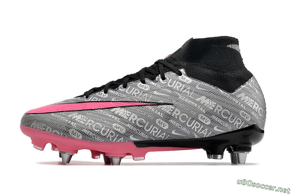 Men's Nike Air Zoom Mercurial Superfly 9 Elite SG Football Boots - Silver/Black/Pink 0