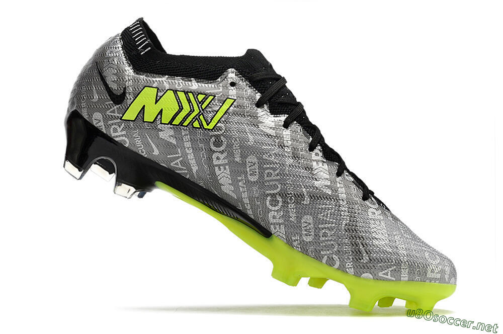 Unisex Nike AIR Zoom Mercurial Vapor 15 Elite FG Football Boots - Silver/Green/Black 4