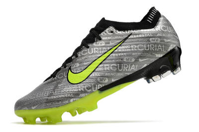 Unisex Nike AIR Zoom Mercurial Vapor 15 Elite FG Football Boots - Silver/Green/Black
