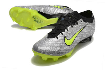 Unisex Nike AIR Zoom Mercurial Vapor 15 Elite FG Football Boots - Silver/Green/Black