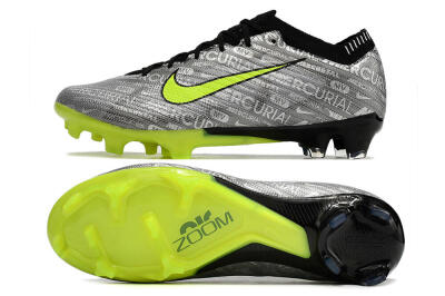 Unisex Nike AIR Zoom Mercurial Vapor 15 Elite FG Football Boots - Silver/Green/Black