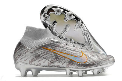 Men's Nike Air Zoom Mercurial Superfly 9 Elite AG Football Boots - Silver/Gold