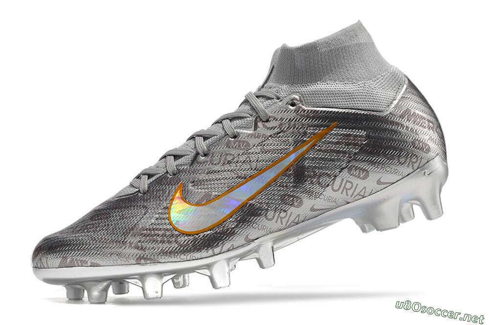 Men's Nike Air Zoom Mercurial Superfly 9 Elite AG Football Boots - Silver/Gold 4