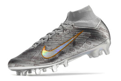 Men's Nike Air Zoom Mercurial Superfly 9 Elite AG Football Boots - Silver/Gold