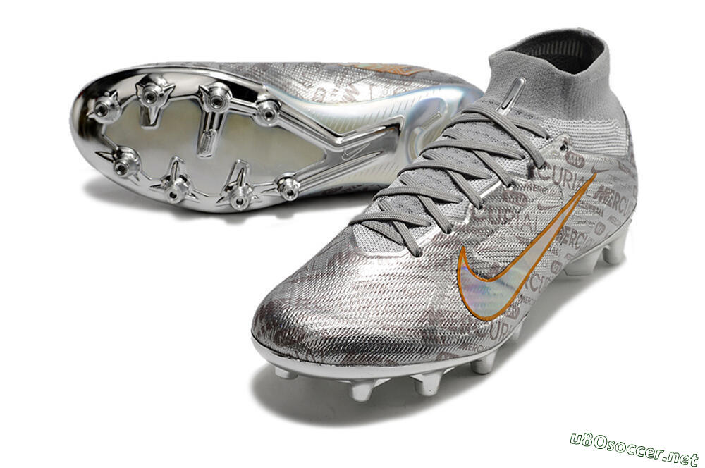 Men's Nike Air Zoom Mercurial Superfly 9 Elite AG Football Boots - Silver/Gold 3