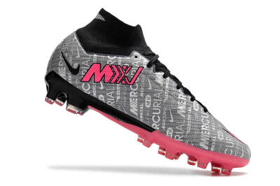 Men's Nike Air Zoom Mercurial Superfly 9 Elite AG Football Boots - Silver/Black/Pink