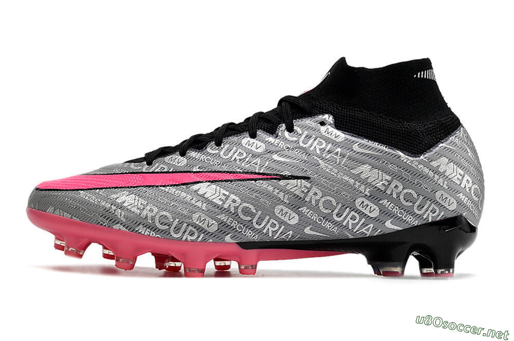 Men's Nike Air Zoom Mercurial Superfly 9 Elite AG Football Boots - Silver/Black/Pink 0