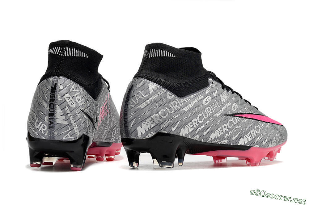 Men's Nike Air Zoom Mercurial Superfly 9 Elite AG Football Boots - Silver/Black/Pink 6