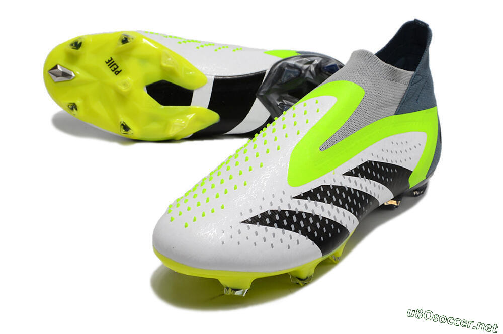 Men's Adidas Predator Accuracy+ FG Football Boots - White/Black/Green 3