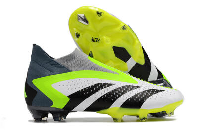 Men's Adidas Predator Accuracy+ FG Football Boots - White/Black/Green