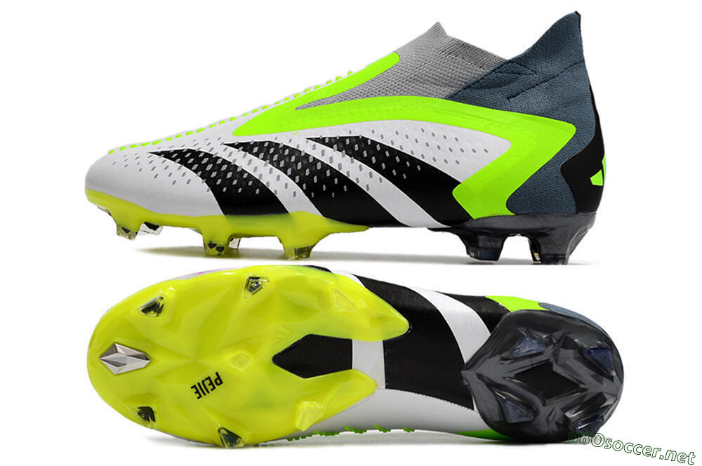Men's Adidas Predator Accuracy+ FG Football Boots - White/Black/Green 1