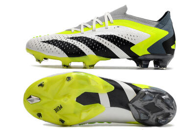 Men's Adidas Predator Accuracy.1 Low FG Football Boots - White/Black/Green