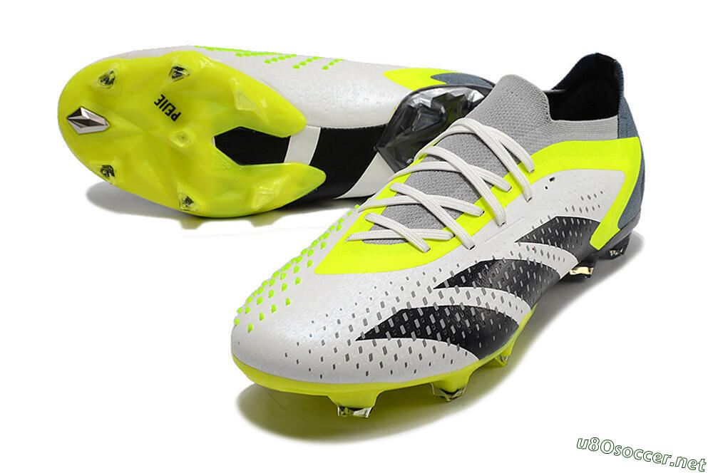 Men's Adidas Predator Accuracy.1 Low FG Football Boots - White/Black/Green 3