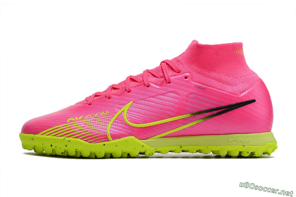 Men's Nike Air Zoom Mercurial Superfly 9 Elite TF Football Shoes - Pink/Green/Black 0