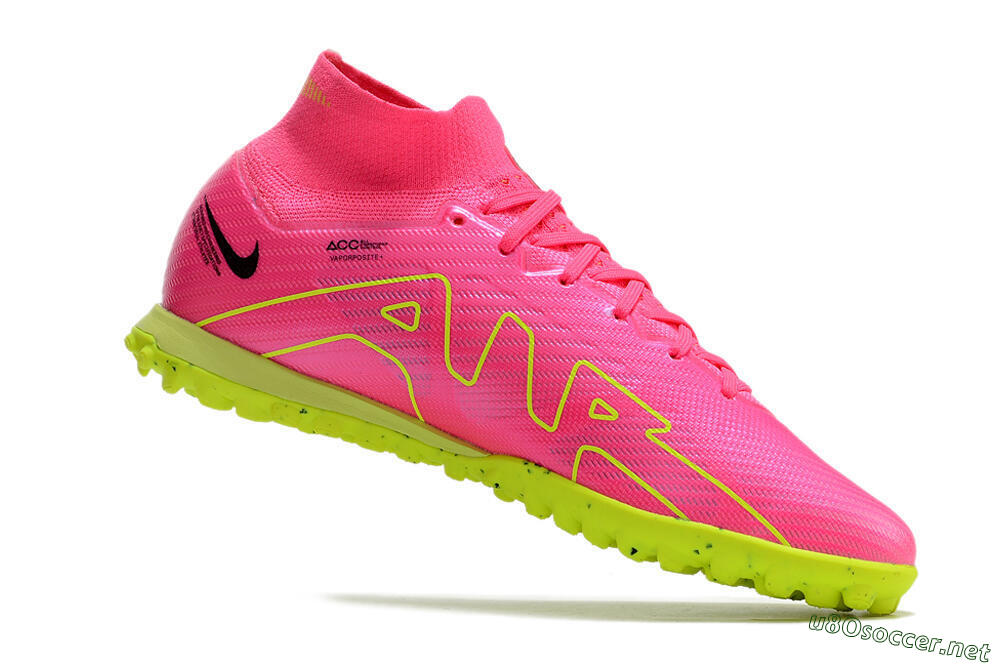 Men's Nike Air Zoom Mercurial Superfly 9 Elite TF Football Shoes - Pink/Green/Black 5