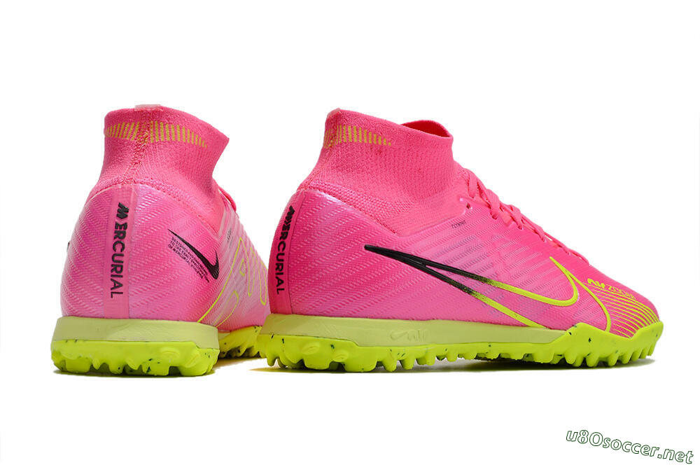 Men's Nike Air Zoom Mercurial Superfly 9 Elite TF Football Shoes - Pink/Green/Black 6
