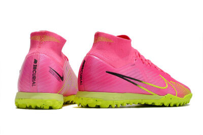 Men's Nike Air Zoom Mercurial Superfly 9 Elite TF Football Shoes - Pink/Green/Black