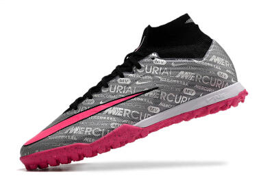 Men's Nike Mercurial Superfly 8 Elite TF Football Shoes - Grey/Black/Pink
