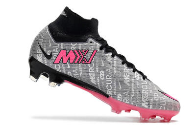 Men's Nike Air Zoom Mercurial Superfly 9 Elite FG Football Boots - Silver/Pink/Black