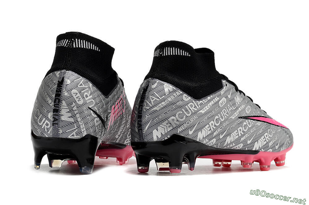 Men's Nike Air Zoom Mercurial Superfly 9 Elite FG Football Boots - Silver/Pink/Black 6