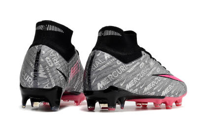 Men's Nike Air Zoom Mercurial Superfly 9 Elite FG Football Boots - Silver/Pink/Black