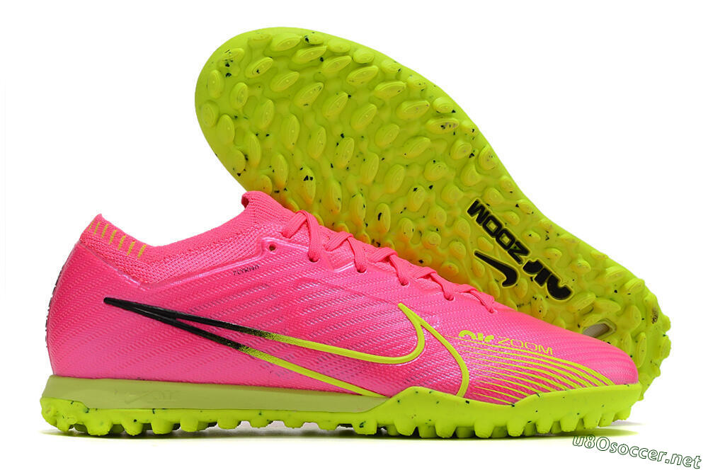 Men's Nike Air Zoom Mercurial Vapor 15 Elite TF Football Shoes - Pink/Green/Black 2