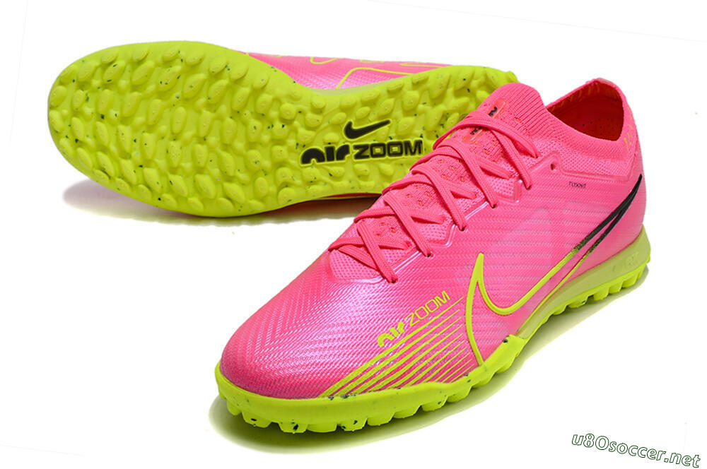 Men's Nike Air Zoom Mercurial Vapor 15 Elite TF Football Shoes - Pink/Green/Black 3