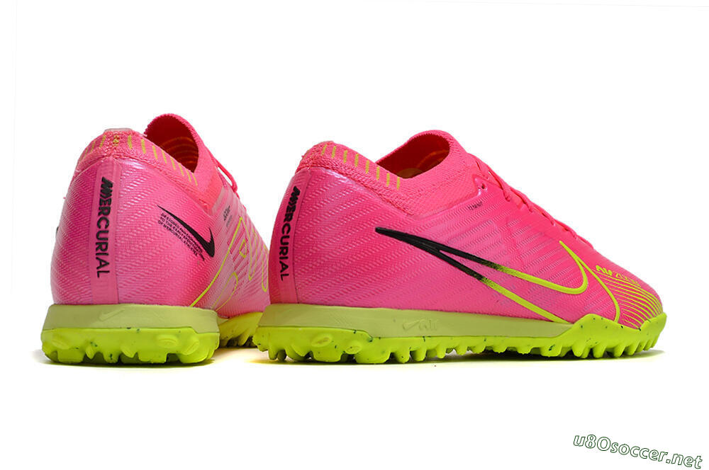 Men's Nike Air Zoom Mercurial Vapor 15 Elite TF Football Shoes - Pink/Green/Black 4