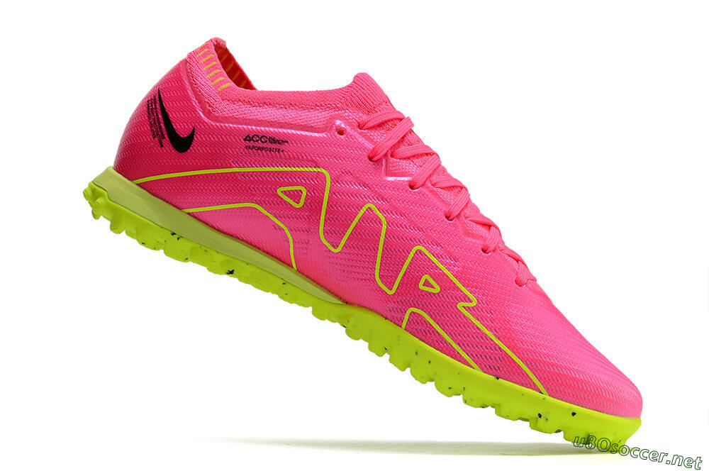 Men's Nike Air Zoom Mercurial Vapor 15 Elite TF Football Shoes - Pink/Green/Black 5