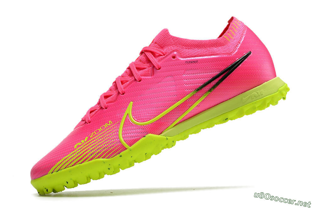 Men's Nike Air Zoom Mercurial Vapor 15 Elite TF Football Shoes - Pink/Green/Black 6