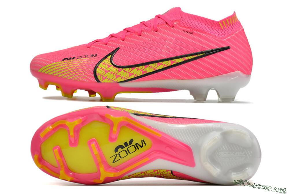 Unisex Nike Air Zoom Mercurial Vapor 15 Elite FG Football Boots - Pink/Yellow 1