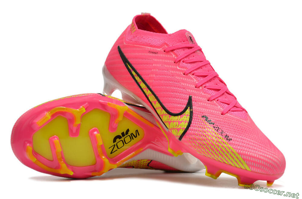 Unisex Nike Air Zoom Mercurial Vapor 15 Elite FG Football Boots - Pink/Yellow 4