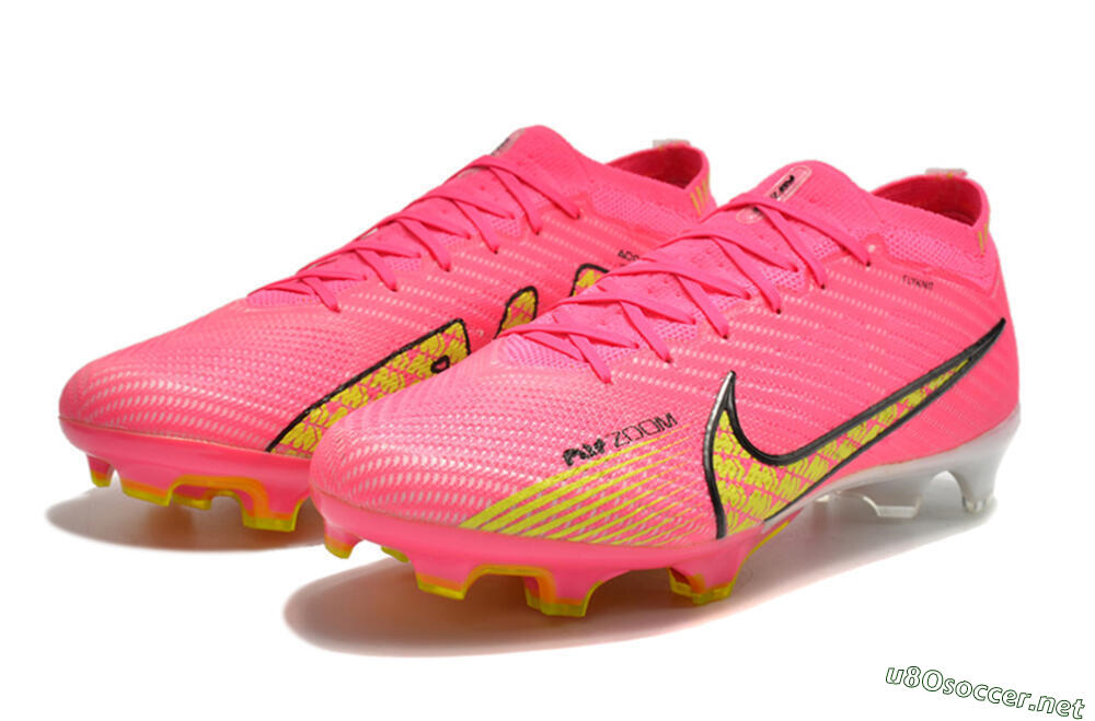 Unisex Nike Air Zoom Mercurial Vapor 15 Elite FG Football Boots - Pink/Yellow 5
