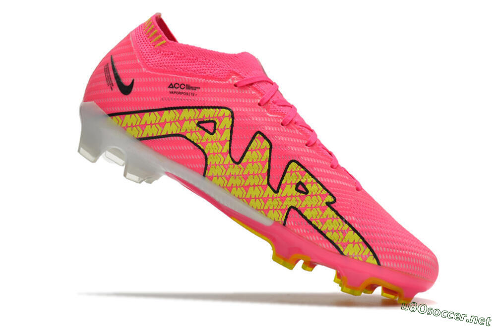 Unisex Nike Air Zoom Mercurial Vapor 15 Elite FG Football Boots - Pink/Yellow 7