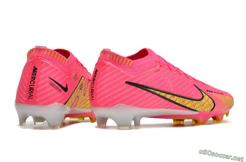 Unisex Nike Air Zoom Mercurial Vapor 15 Elite FG Football Boots - Pink/Yellow 9