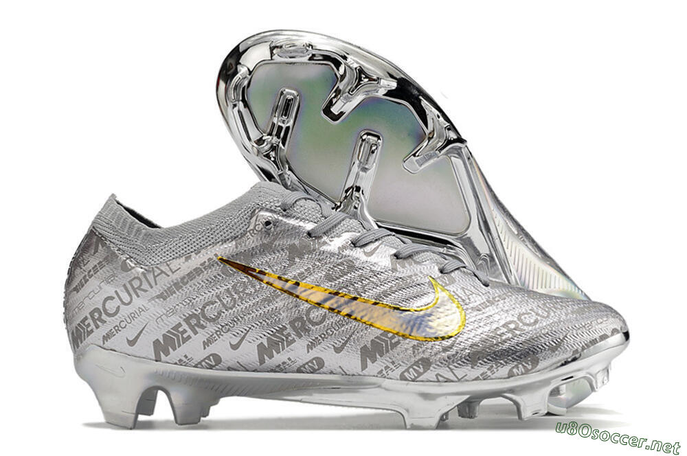 Men's Nike Air Zoom Mercurial Vapor 15 Elite FG Football Boots - Silver/Gold 2