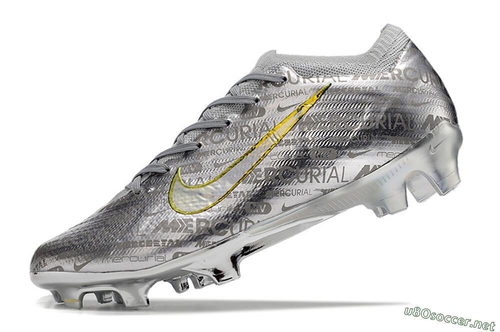Men's Nike Air Zoom Mercurial Vapor 15 Elite FG Football Boots - Silver/Gold 5