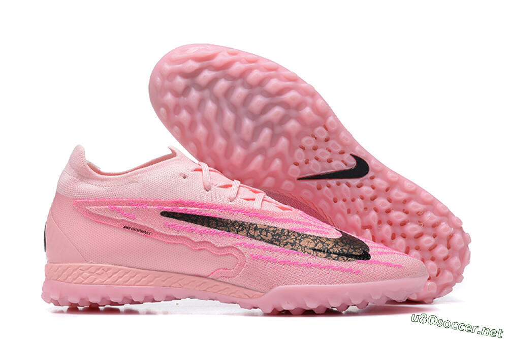 Men's Nike Phantom GX Elite TF Football Shoes - Pink/Black/Gold 2