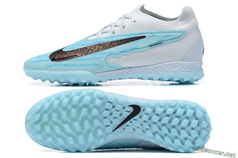 Men's Nike Phantom GX Elite TF Football Shoes - White/Blue/Black 1