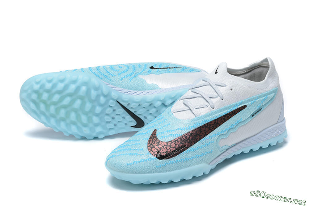 Men's Nike Phantom GX Elite TF Football Shoes - White/Blue/Black 3