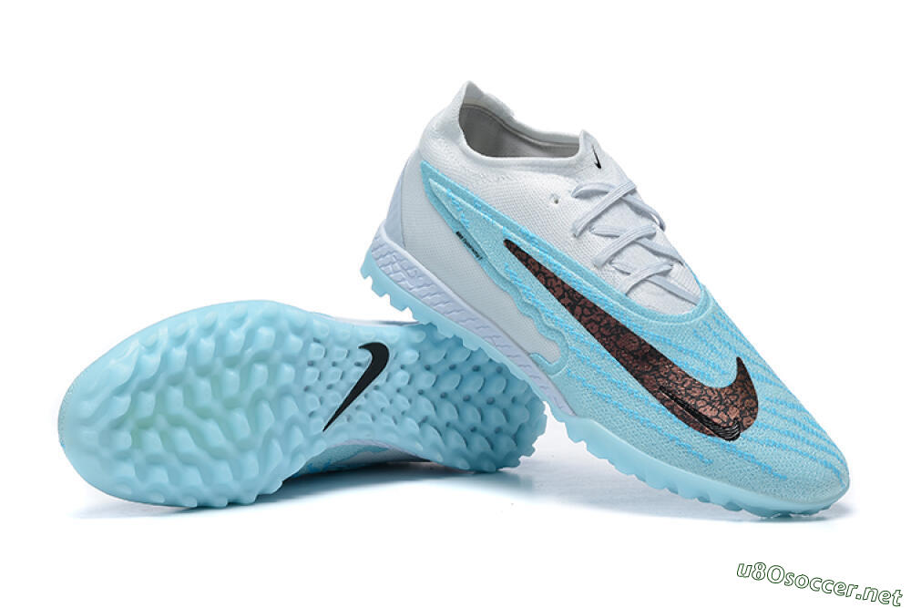 Men's Nike Phantom GX Elite TF Football Shoes - White/Blue/Black 4