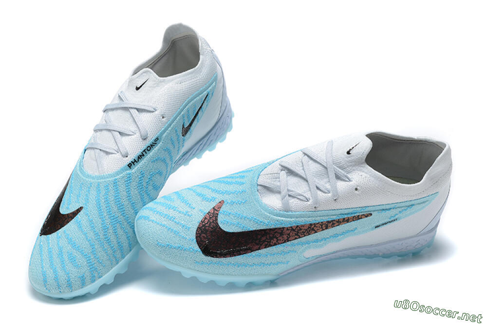 Men's Nike Phantom GX Elite TF Football Shoes - White/Blue/Black 5