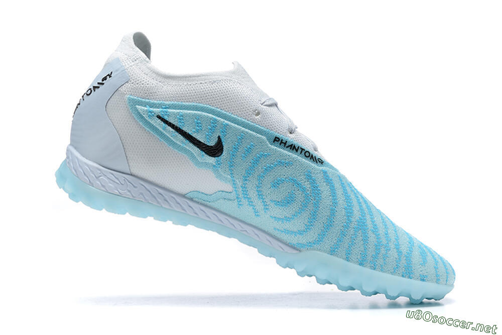 Men's Nike Phantom GX Elite TF Football Shoes - White/Blue/Black 6