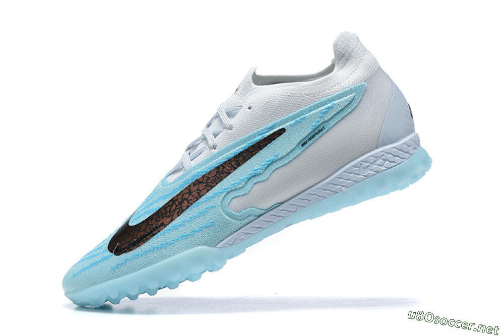 Men's Nike Phantom GX Elite TF Football Shoes - White/Blue/Black 7