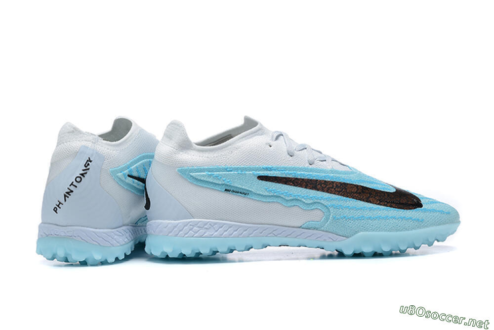 Men's Nike Phantom GX Elite TF Football Shoes - White/Blue/Black 8