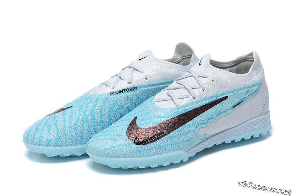 Men's Nike Phantom GX Elite TF Football Shoes - White/Blue/Black 9