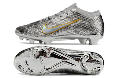 Unisex Nike Air Zoom Mercurial Vapor 15 Elite FG Football Boots - Sliver/Gold/Rainbow