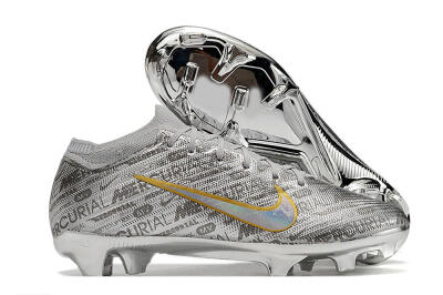 Unisex Nike Air Zoom Mercurial Vapor 15 Elite FG Football Boots - Sliver/Gold/Rainbow