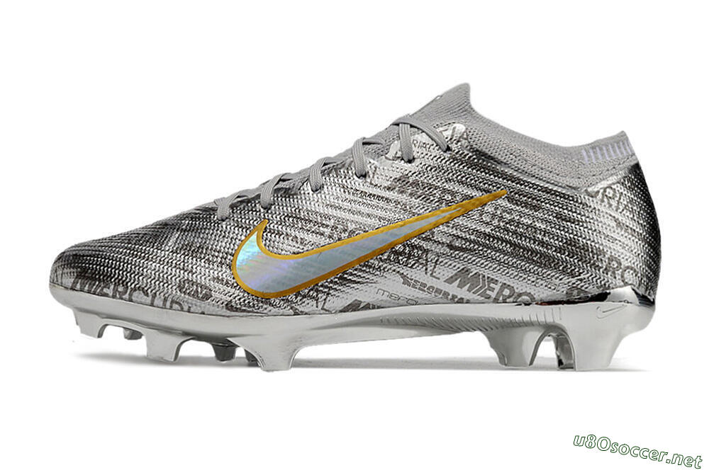 Unisex Nike Air Zoom Mercurial Vapor 15 Elite FG Football Boots - Sliver/Gold/Rainbow 0