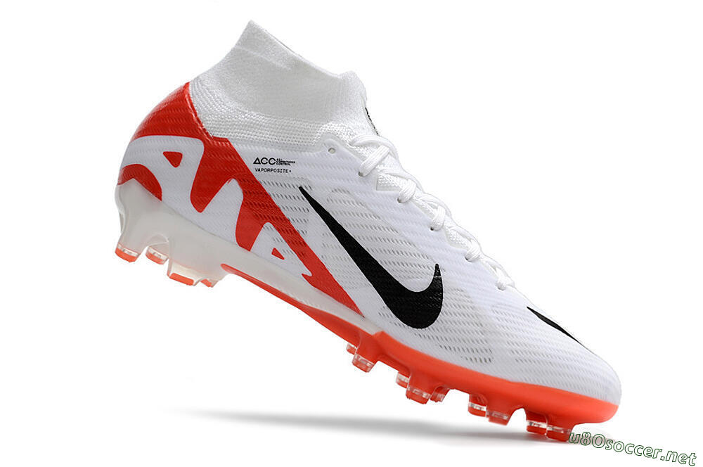 Men's Nike Air Zoom Mercurial Superfly 9 Elite AG Football Boots - White/Red/Black 4